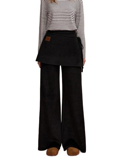 Detachable Drape Micro-Flare Pants