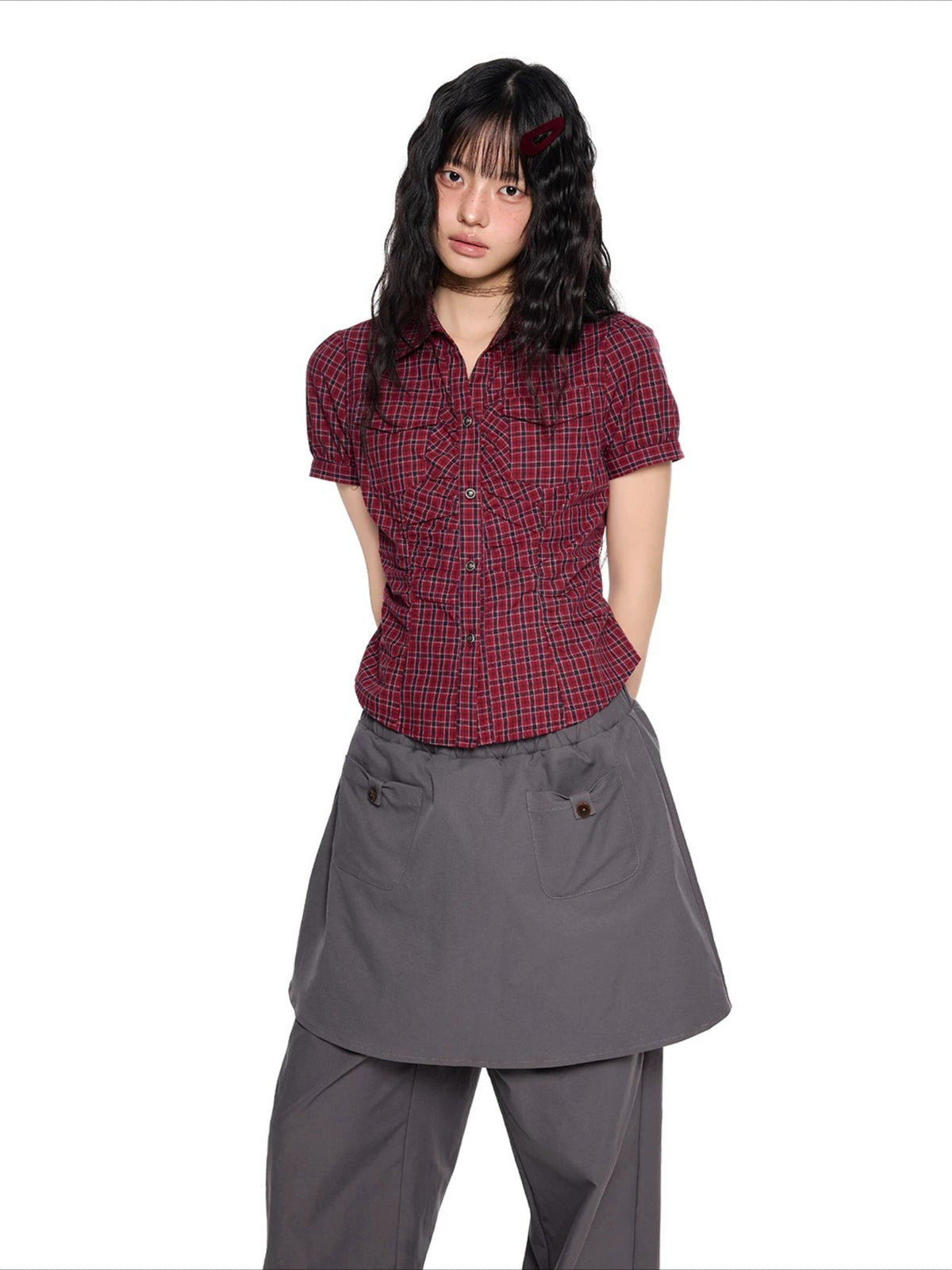 Ruched Puff Sleeve Shirt