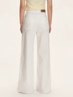 Washed Cotton Wide Leg Jeans
