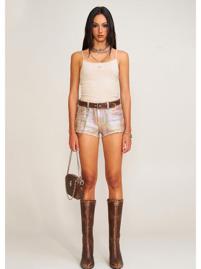 Vintage Storm Fade Dye Long Camisole Wild Horse Brown
