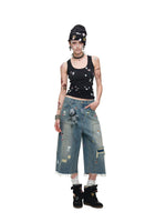 Sticker Print Crop Jeans