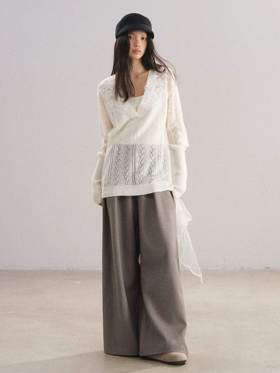 Pleated Wide-Leg Trousers