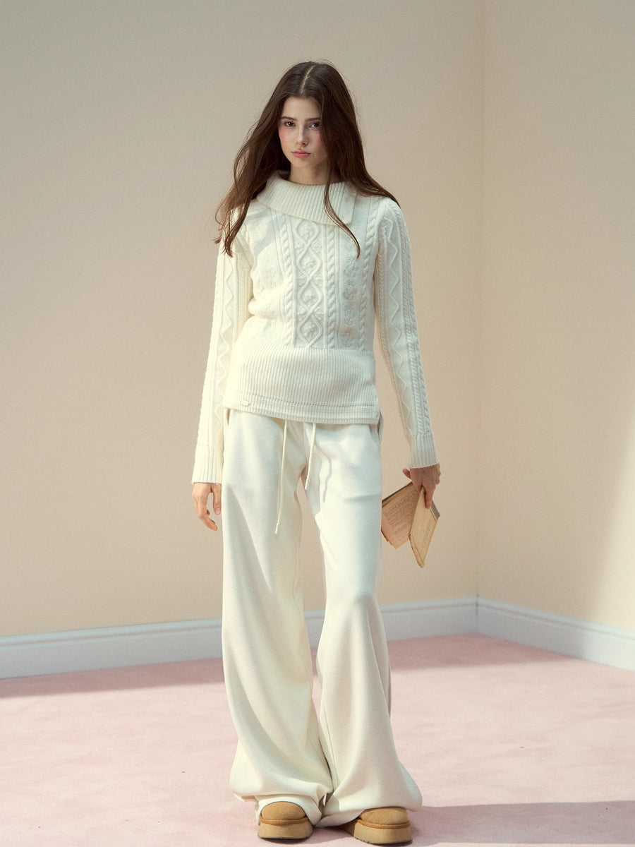 Cable-Knit Mock-Neck Sweater