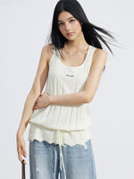Drawstring Knit Vest
