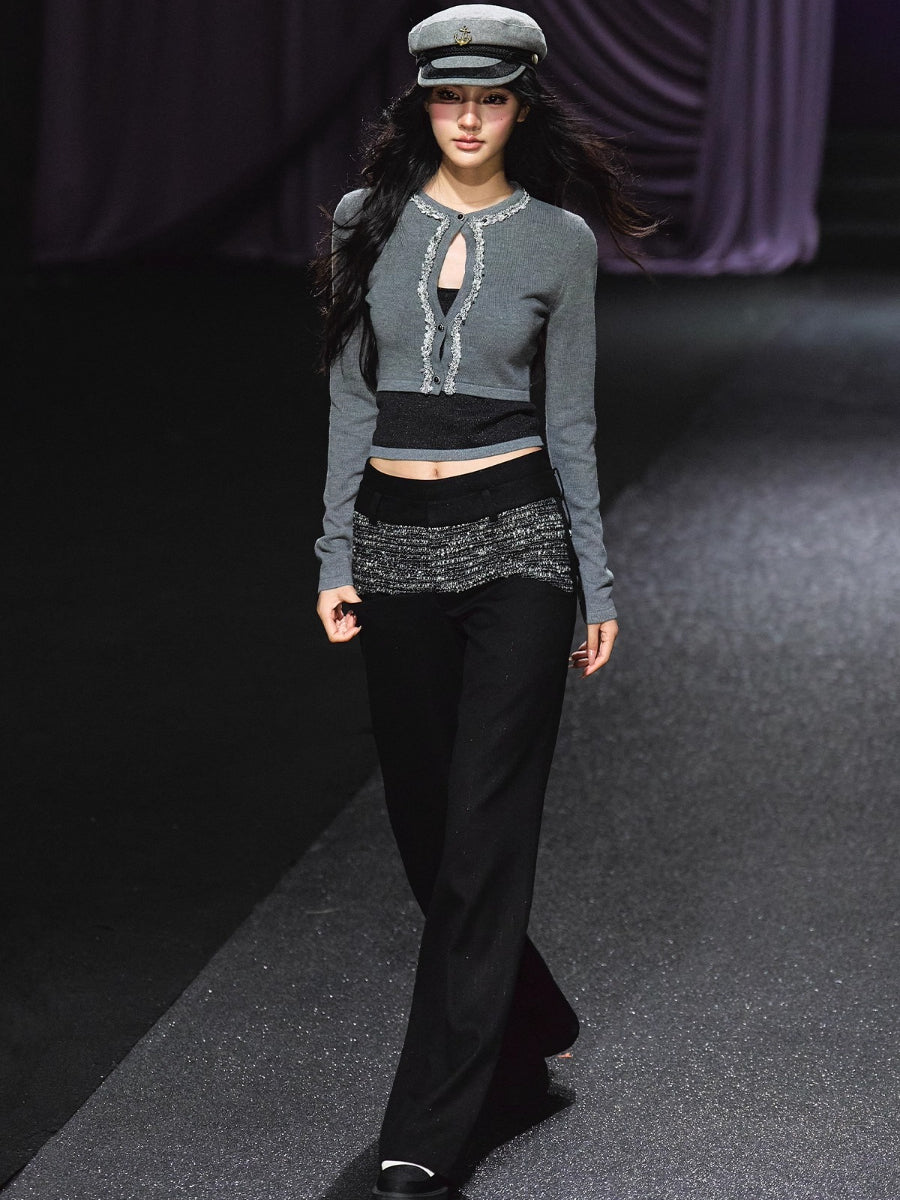 Embellished Knit Cardigan &amp; Camisole Set