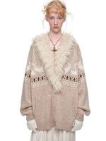 Fair Isle Cat Jacquard Cardigan