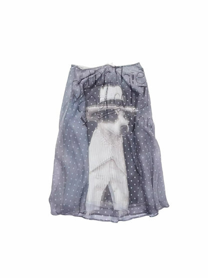 Double-Layer Chiffon Print Skirt