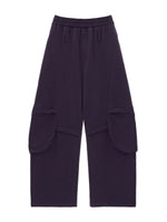 Washed Cotton Wide Leg Sweatpants