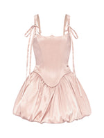 Elegant Waistline Mini Bubble Dress
