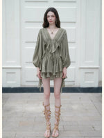 Romantic Ruffle Sleeve Dress