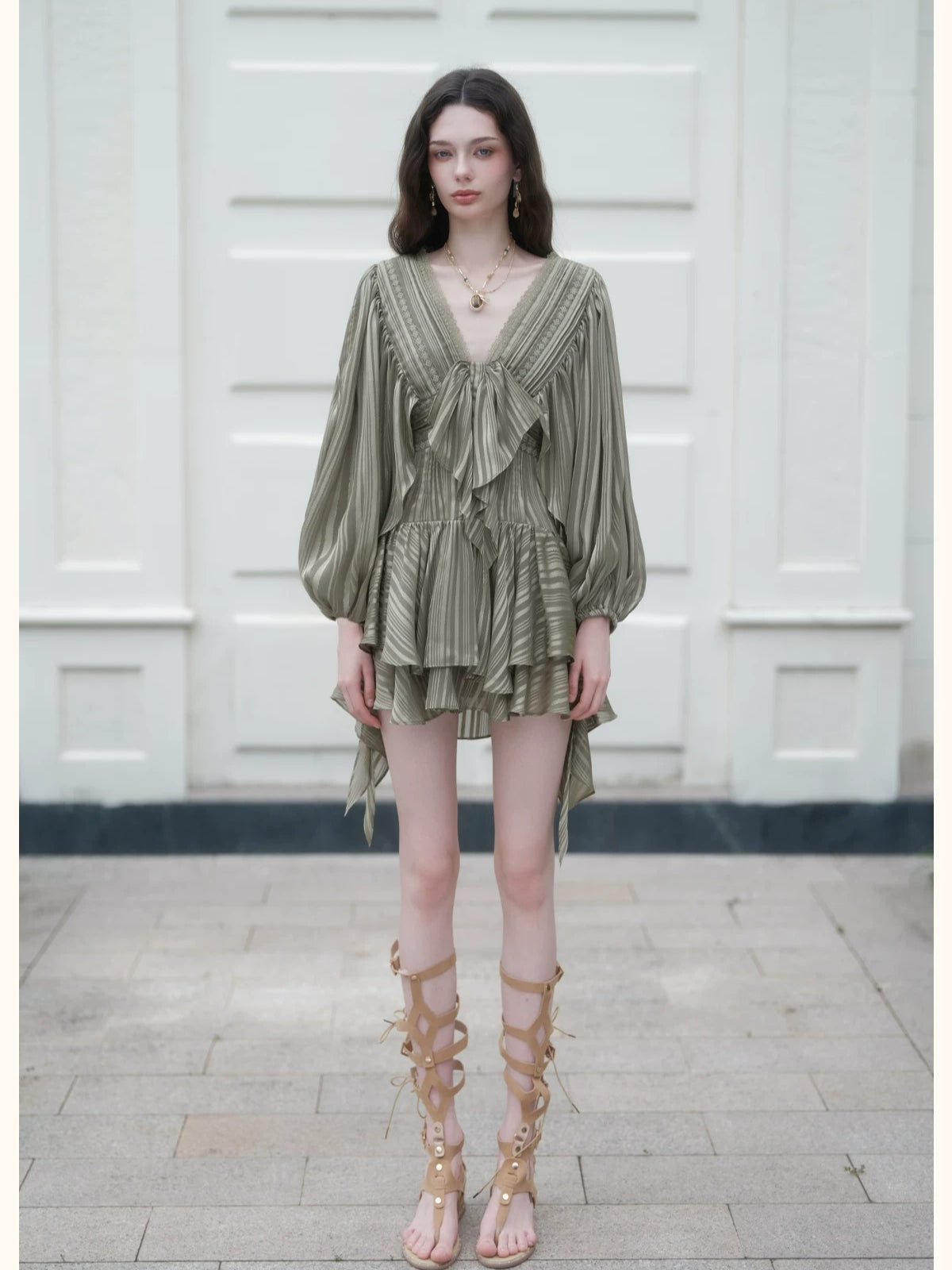 Romantic Ruffle Sleeve Dress