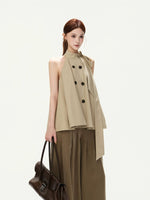 Double Button Halter Vest