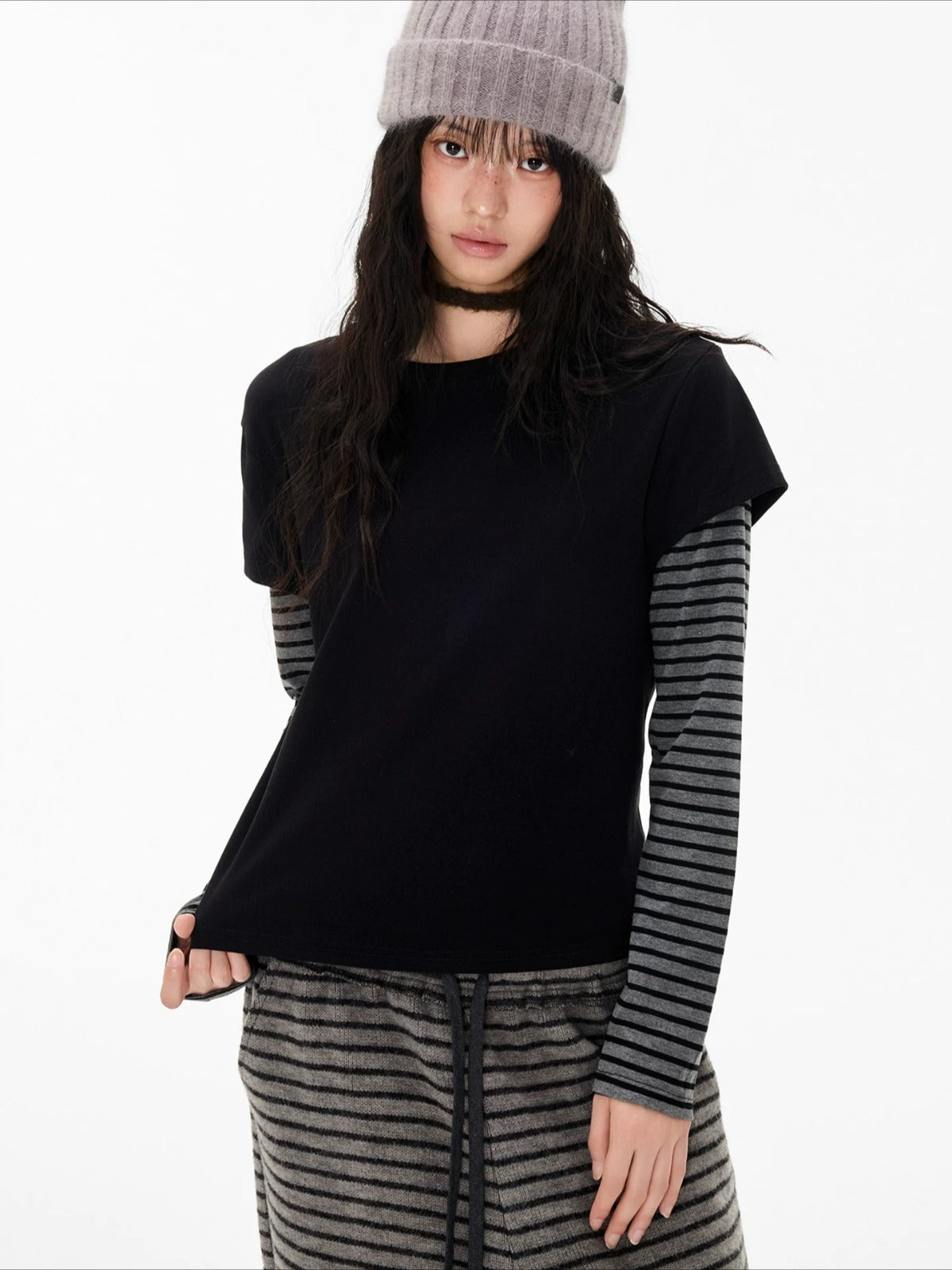 Faux Layered Stripe Tee