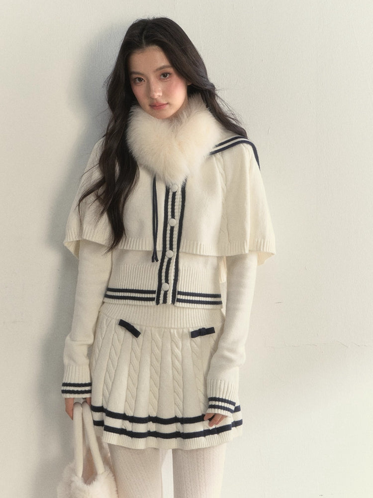 Cable Sailor Cape &amp; Skirt Set