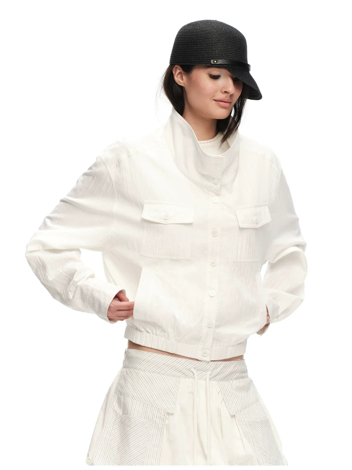 Lyocell Stand Collar Jacket