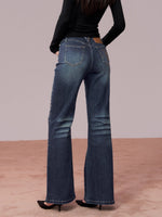 Studded Wash Straight-Leg Jeans