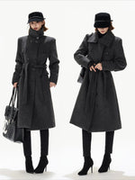 Gray Double Breasted Wool Coat