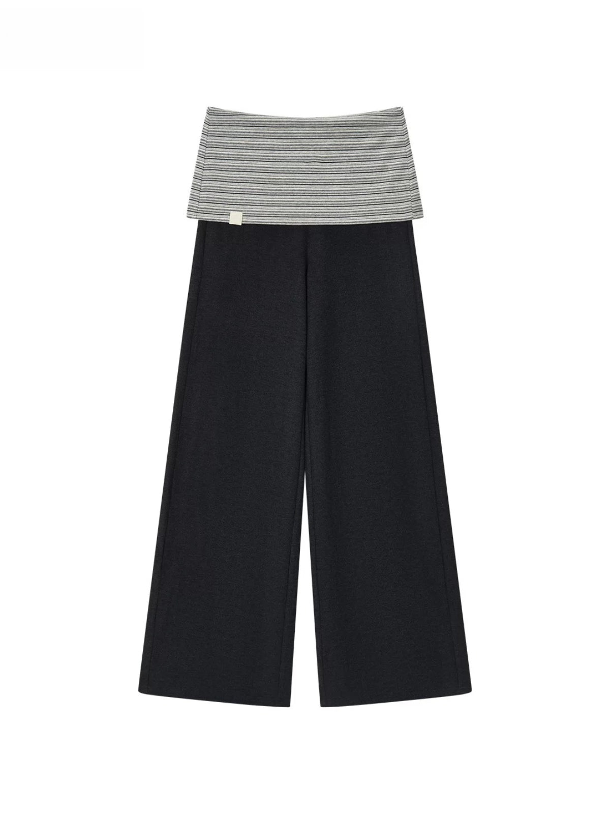 Contrast Striped Waist Wide-Leg Pants
