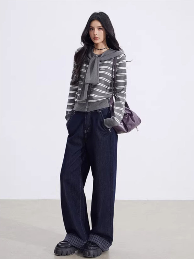 Striped Knit Cardigan Set