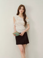 Star Embroidered Shoulder Top