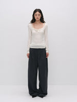 Pinstripe Wide Leg Trousers