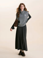 Cream & Gray Wool Knit Vest