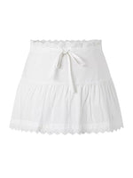 White Cotton Lace A-Line Skirt