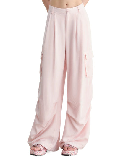 Pink Utility Wide-Leg Pants