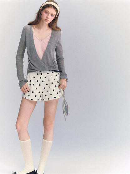 Polka Dot Linen Shorts
