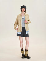 Contrast Layered Ruffle Cotton Shirt