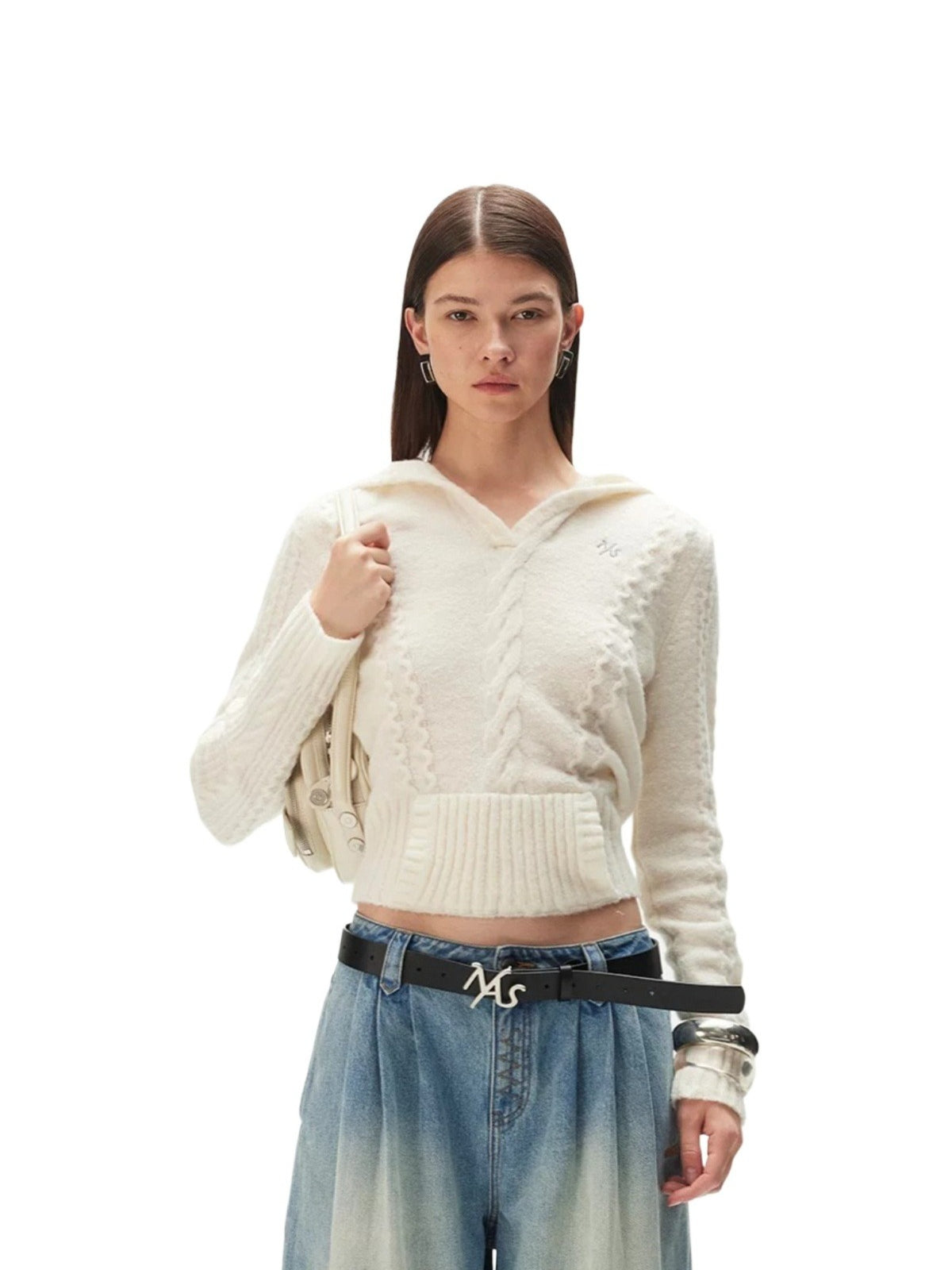 Alpaca Hooded Knit Sweater