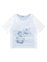 Blue Printed 2-in-1 T-shirt