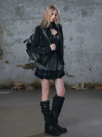 Washed Military Ribbed Crop Jacket