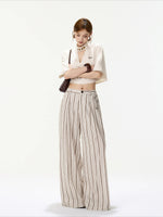 Striped Wide-Leg Pants