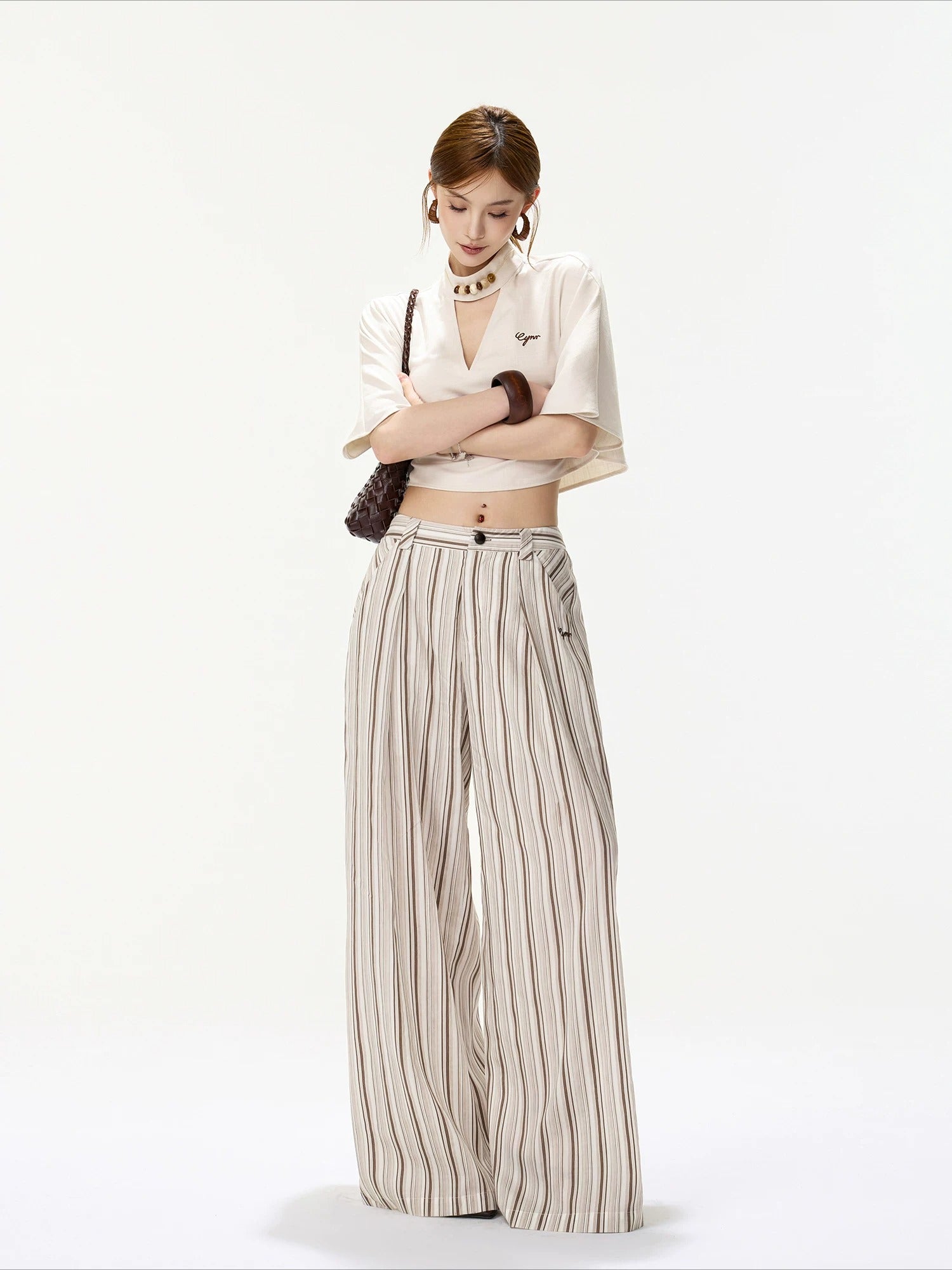 Striped Wide-Leg Pants