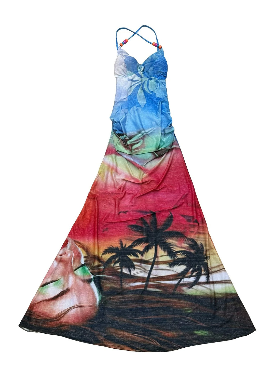 Gradient Beaded Slip Dress