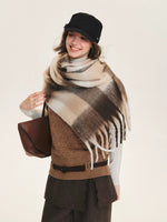 British Style Checked Fringed Scarf