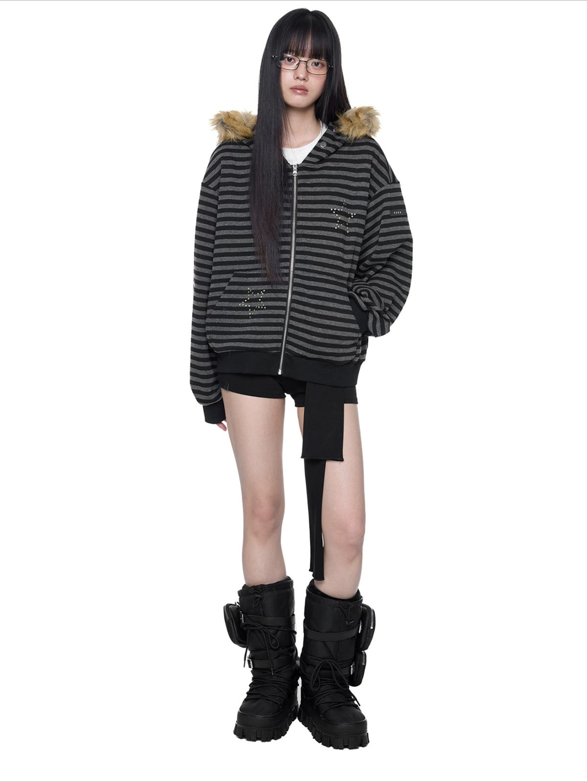 Devil Ear Stripe Hoodie