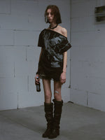 Printed Off Shoulder Tee