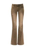 Distressed Low-Rise Washed Jeans