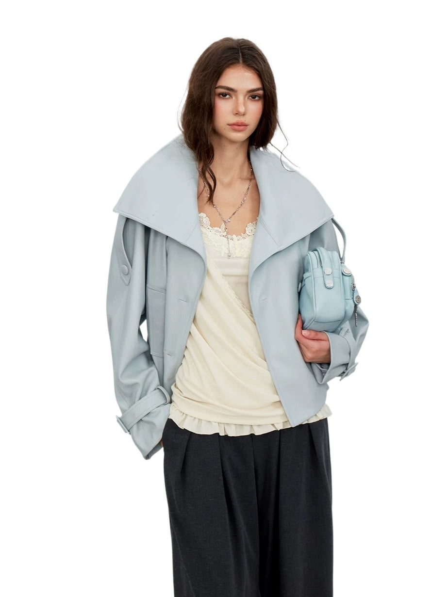 Shawl-Lapel Double-Breasted Jacket