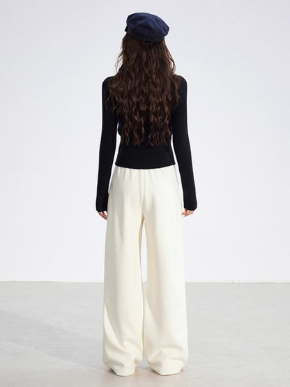 Chenille Fleece Wide-Leg Pants