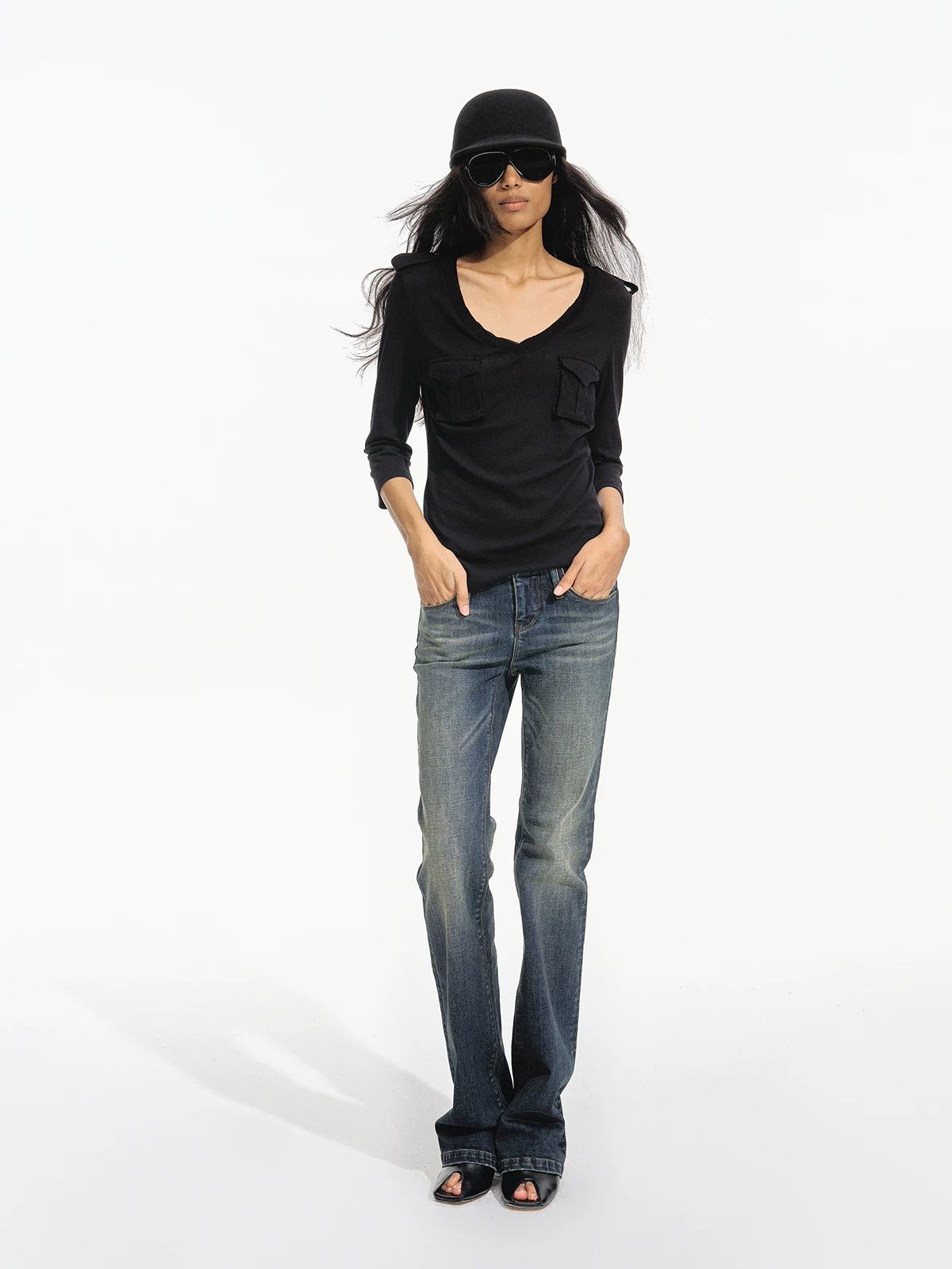 Low Rise Flare Jeans