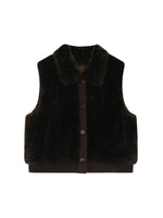 Faux Fur Knit Trim Vest