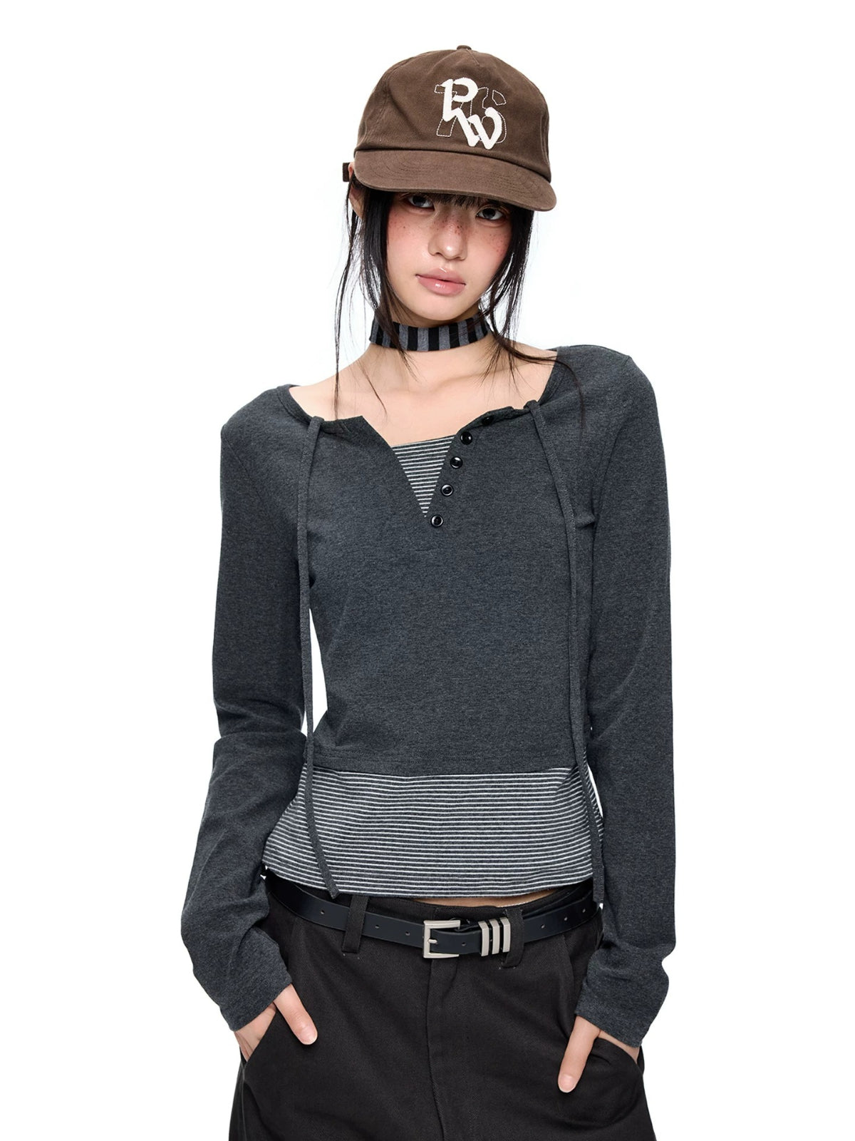 Polka Dot Tie Neck Top
