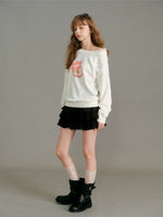 Lace Puppy Print Sweatshirt