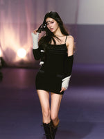 Sheer Knit Strappy Dress