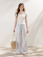 Drawstring Wide Leg Pants