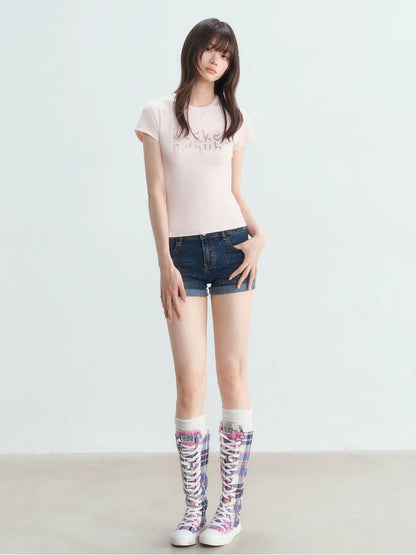 Rhinestone Denim Shorts