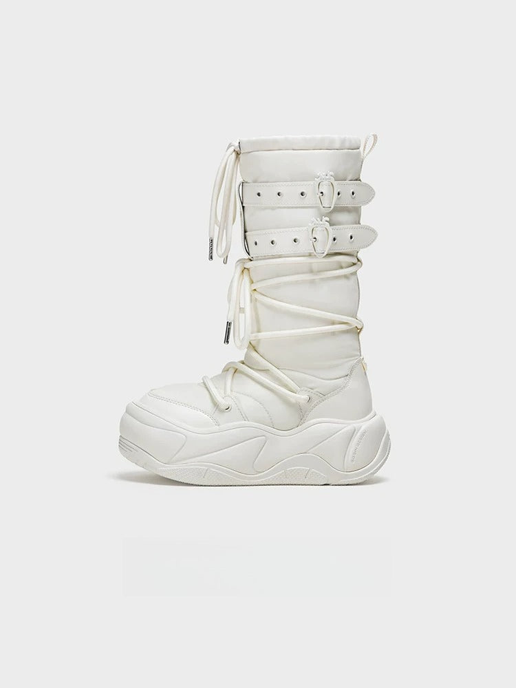 Fleece Platform Snow Boots